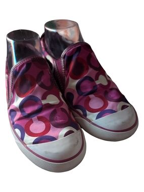 Coach Beale Slip On Runners Signature Logo Print Rubber Sole Sneakers Shoes 7